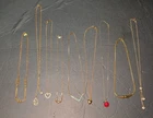 Vintage Signed Pieces Petite Dainty Gold Tone Necklaces To Wear Or Sell