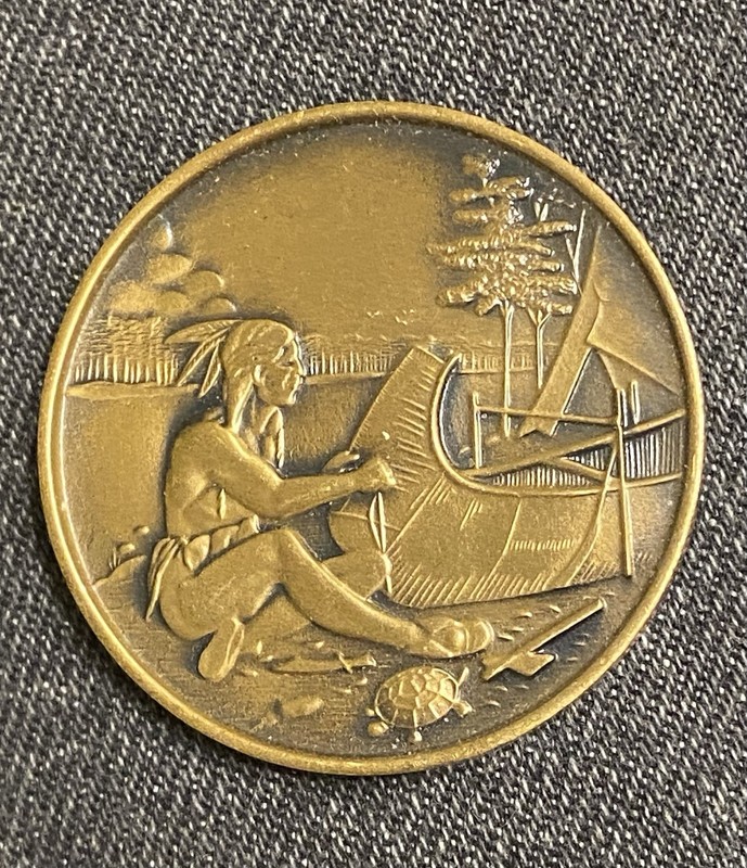 WYANDOTTE SAVINGS BANK COMMEMORATIVE 100 YEAR COIN.  BRONZE.  EXCELLENT!!!