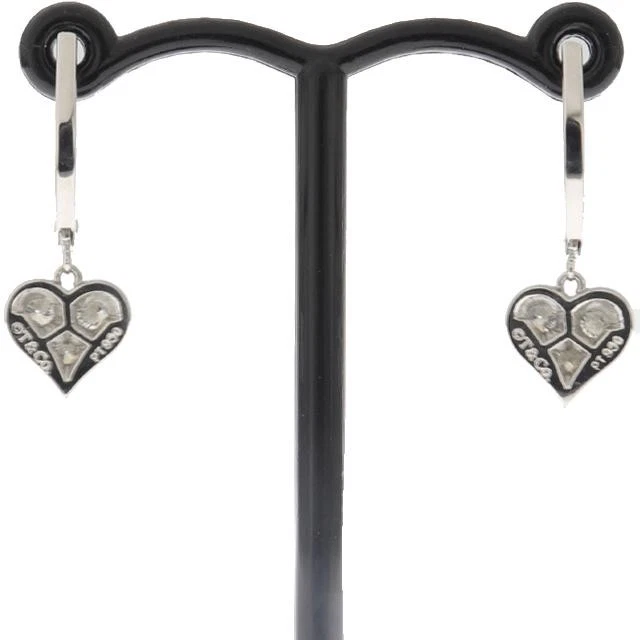 Tiffany & Co. Sentimentale Herz Creolen Diamant Ohrringe PT950 Platin Diamant