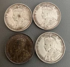 SET OF 4 1934 50 CENT COINS CANADA VG