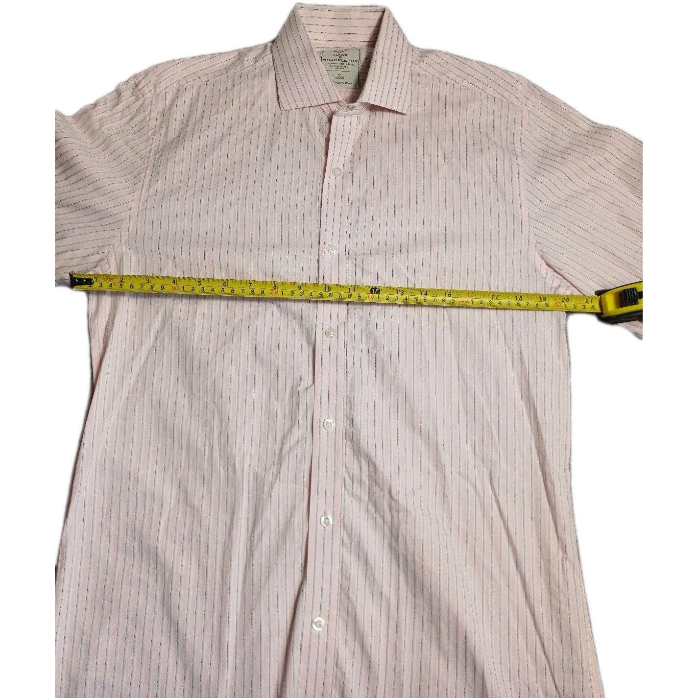 Hawk & Shackleton Men's Pink Striped Long Sleeve Formal Shirt 15" Collar 38cm... image 7