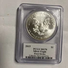 2015 $1 American Silver Eagle 1oz PCGS MS70 John Mercanti Signed First Strike