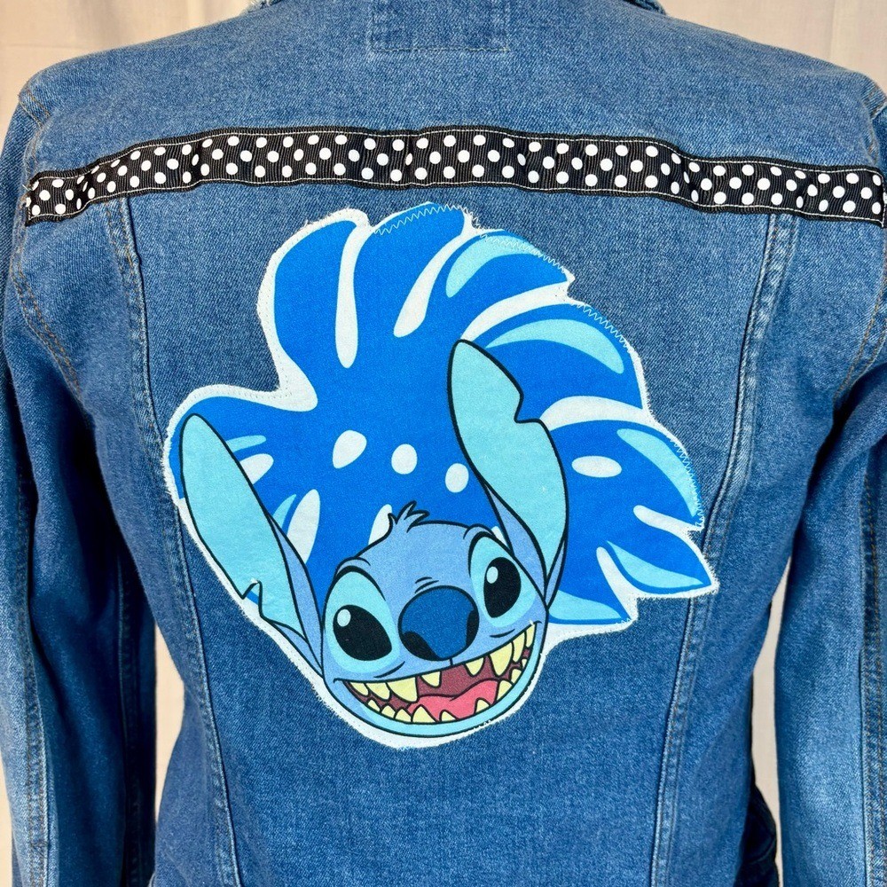 Universal Thread Blue Denim Jacket Hand Crafted L… - image 6