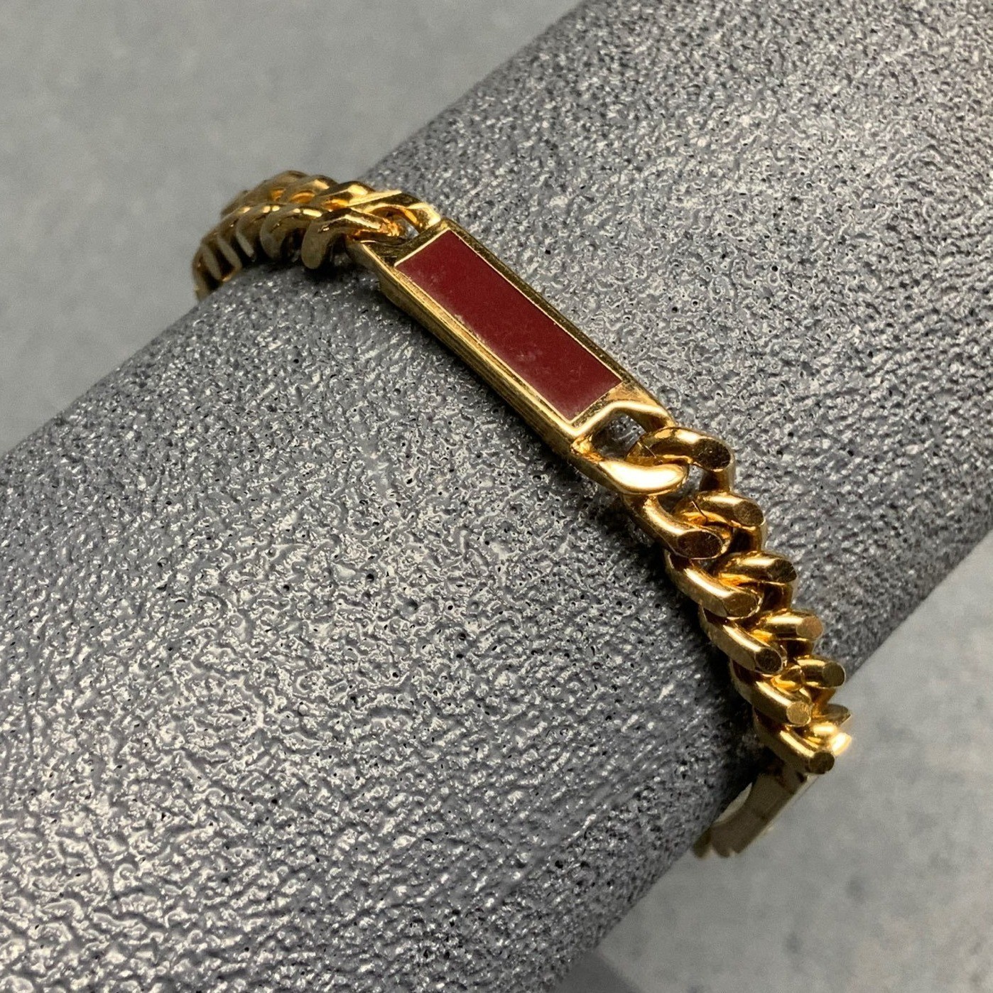 Avon Rectangular Link Bracelet 7 In Maroon Purple… - image 1