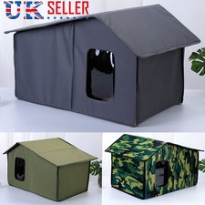 Waterproof Outdoor Pet House Cat Dog Shelter Warm Foldable Bed Puppy Kennel UK