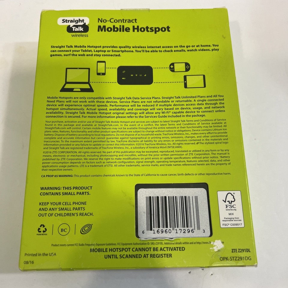 Straight Talk ZTE Z291DL High Speed Mobile Hotspot 4G LTE eBay