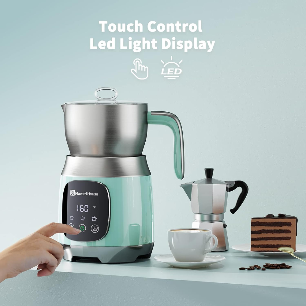 21OZ Milk Frother with Adjustable Temperature and Froth Thickness, Steamer Included