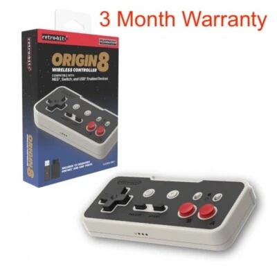 Retro-Bit Origin8 2.4 GHz Wireless Controller for Nintendo NES/Switch/PC Black