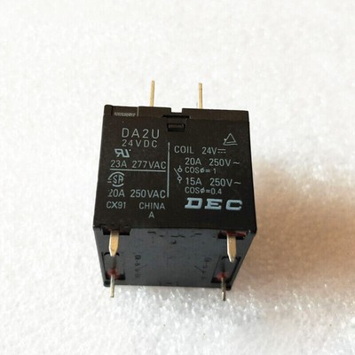 5pcs DEC DA2U 24VDC Power Relay 4Pins 23A 277VAC #E8