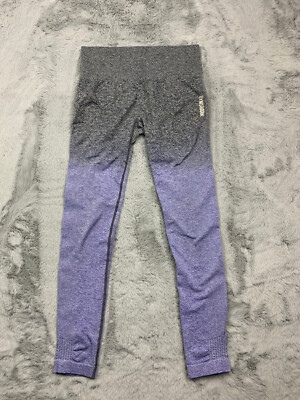 Gymshark Pants Womans Small Gray Purple Athleticwear Leggings Multicolor Yoga