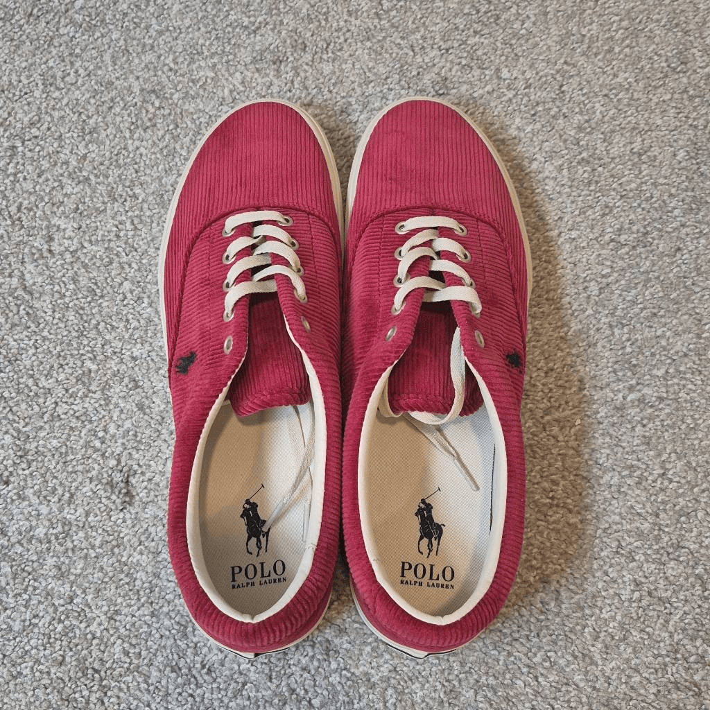 Sneakers Ralph Lauren Polo Keaton Pony in velluto a coste rosso taglia 13
