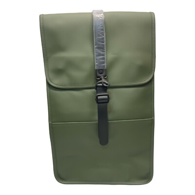 Rains Green 15  Laptop Tablet Zipper Pocket In & Out Rain Proof Backpack