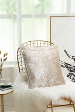 Image of Crushed Velvet Pair Filled Cushion Luxury Plush Plain 45x45cm, 60x60cm, 60X80cm