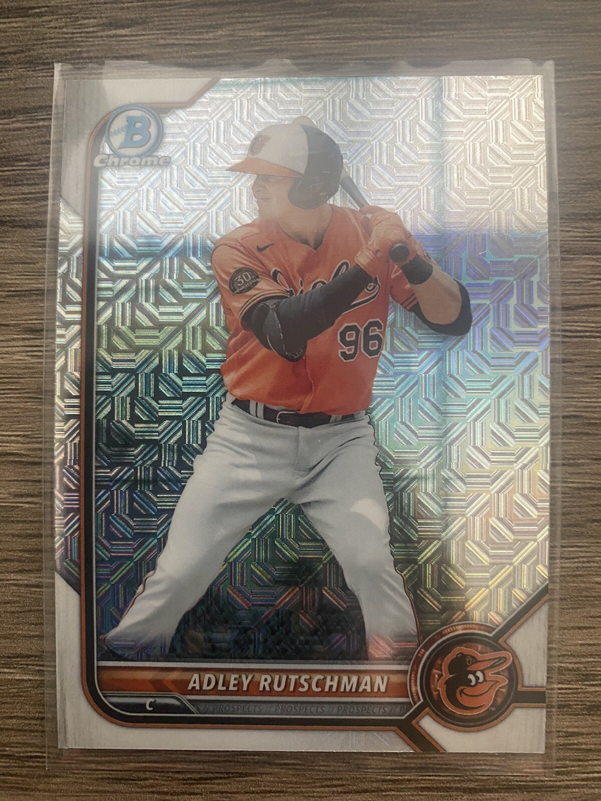 2022 Bowman Chrome Adley Rutschman BCP-29 Mojo! Orioles