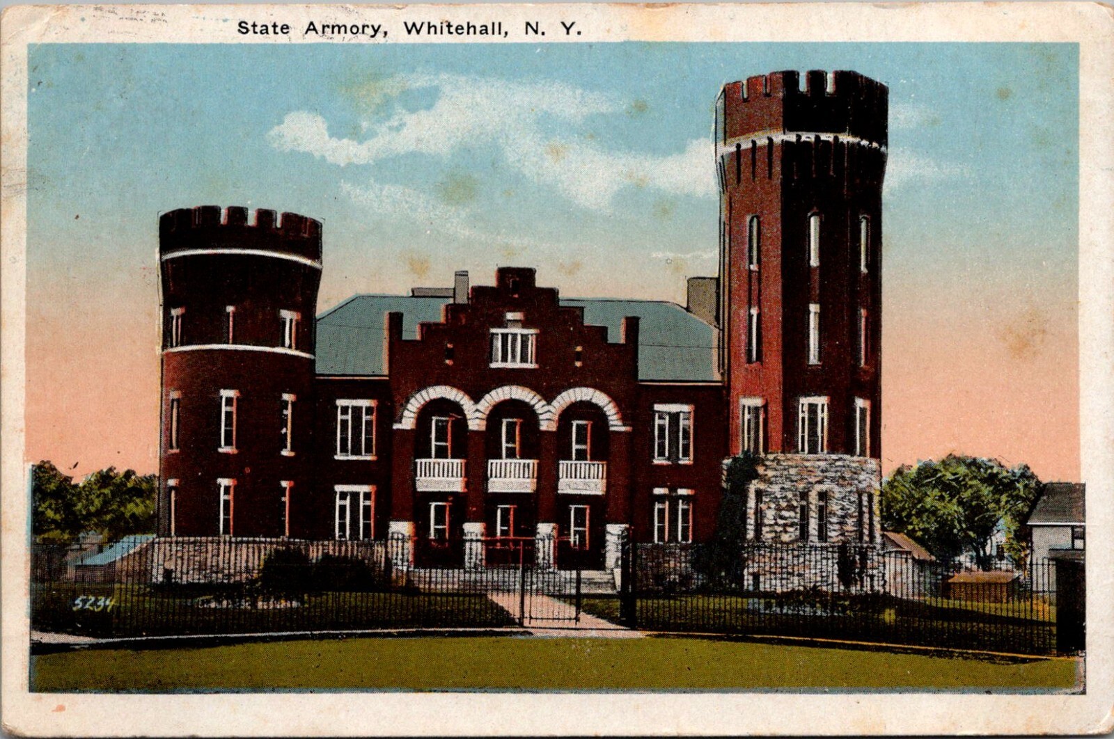 Postcard NY Whitehall, State Armory; Divided Back X5 eBay