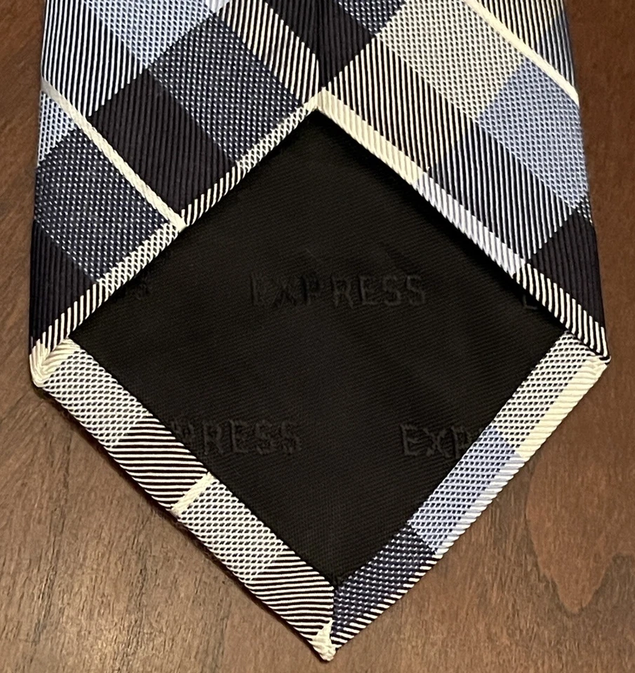 Express Blue 90% Silk 10% Cotton Men’s Neck Tie Made In China - Image 2 of 4