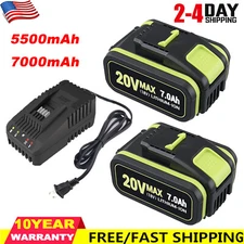20V For Worx WA3551 WA3553 WA3551.1 WX386 WA3553.2 7.0AH 5.5Ah Battery / Charger