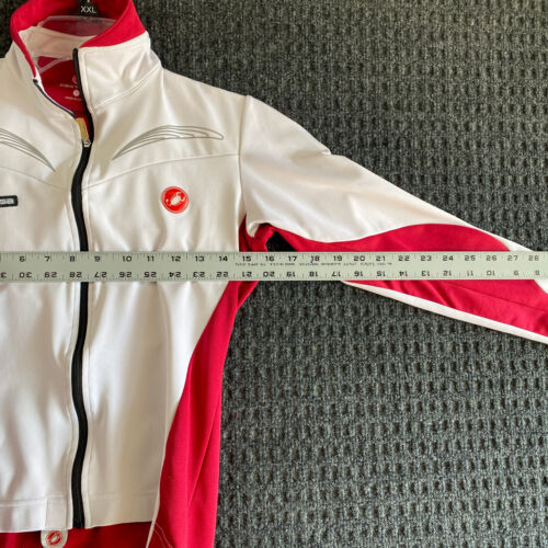 Women’s Castelli Jacket Windstopper Red White S Full Zip Cycling Rosso Corsa - Picture 10 of 13