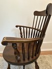 Vintage S Bent & Bros Colonial Windsor Captain Spindles Chair Dark Solid Wood — photo 6