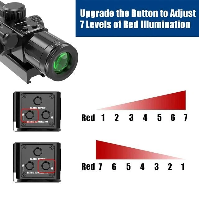 HOT 2.5-10x40IR Rifle Scope Red Illuminated Mil-dot Riflescope with Red Laser - Image 3 of 4