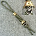 Handmade 550 Paracord Knife Lanyard With Brass Bead & White Copper Skull Bead