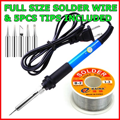50G 1.2mm 63-37 Tin Rosin Core Solder Wire Electrical Soldering Sn60 Flux + Iron