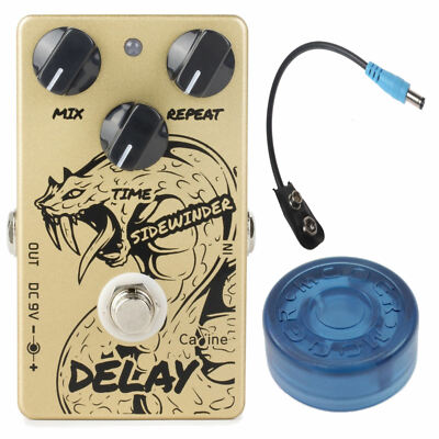 Caline CP-63 Sidewinder Delay Guitar Pedal + Baterry Cable + Mooer Topper New