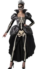 Regal Skeleton Queen Costume Womens SZ Small Halloween MSRP $68 Dye Transfer?