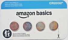 Amazon Basics 4-Pack CR2032 Lithium Coin Cell Battery Long Lasting EXP: 12-2031