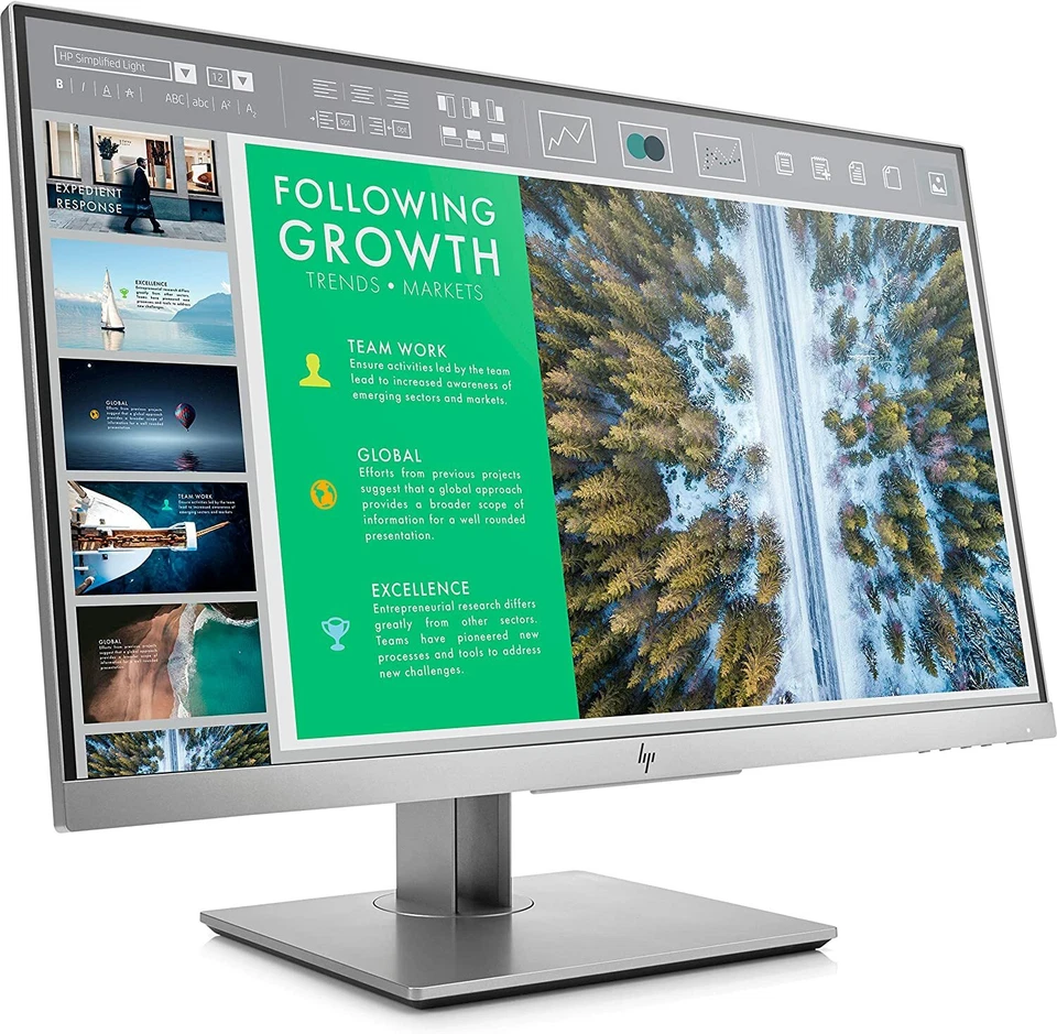 HP EliteDisplay E243 | 24" Monitor | HD IPS Screen | Silver | 1FH47A8 - Image 3 of 4