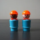 Vintage Fisher Price Little People Toy Construction Workers Figures Lot of 2