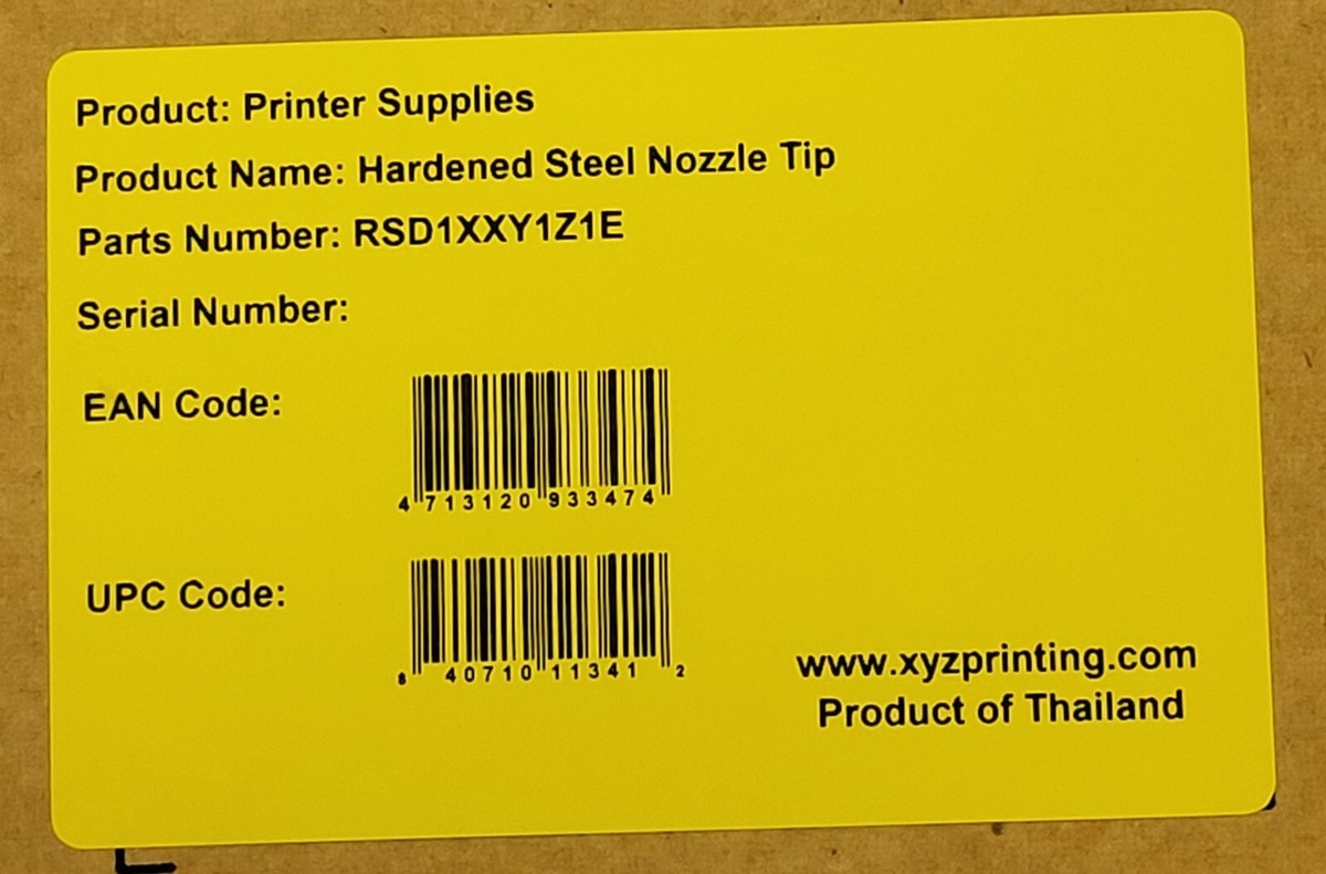 NEW XYZ Printing RSD1XXY1Z1E Crazy3DPrint CZ-300 Hardened Steel