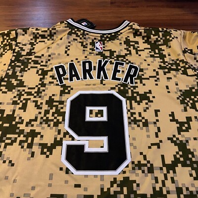 NWT Tony Parker Adidas NBA Jersey Camo Army Rare Men's Size