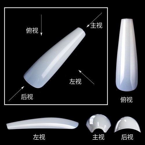 500 Pcs Acrylic Ballerina Fake Nails Coffin Full Cover Nail Art Tips Extra Long - Picture 4 of 10