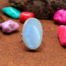 Beautiful Rainbow Moonstone Gemstone 925 Sterling Silver Handmade Ring All Size