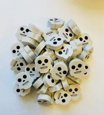 50 Halloween Skull Mini Erasers Teacher Supply Math Counter Sorting Rewards 