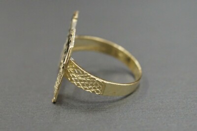 【Masa】UR-TACTICALD-RING 10K Solid Yellow Gold Diamond Cut UZI Machine Gun Ring. Size