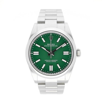 ROLEX OYSTER PERPETUAL 41 REF. 134300 GREEN DIAL EDELSTAHL 2025 FULL SET LC100