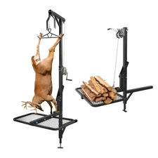 400LBS Hitch Mount Deer Hanger Game Hoist w/ 250LBS Lift For Hunting Safely Load