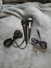 LOT of 2 Corded Handheld Stand-held Microphones w/ 10ft Cords - Great CndTN