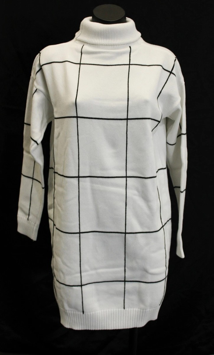 Chicwish Women's Warm Welcome Grid Turtleneck Sweater Dress Assorted  Sizes NWT