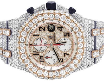 Audemars Piguet Royal Oak Offshore 42MM Rose Gold/ Steel Diamond Watch 39.35 Ct