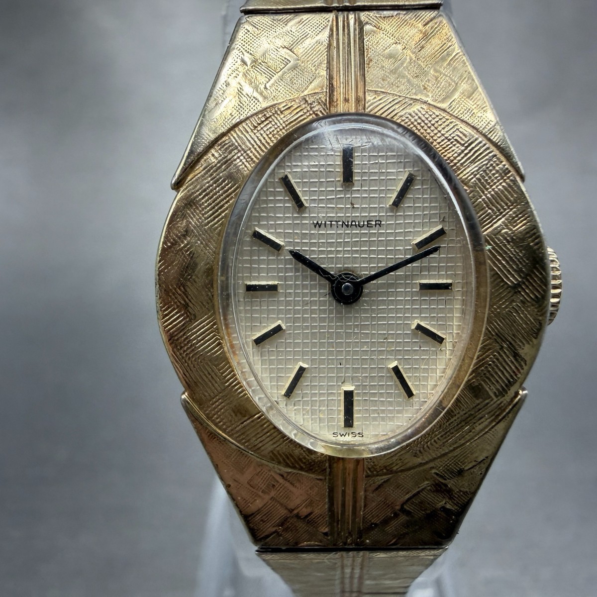 Wittnauer Watch Women 19mm White Dial Gold Tone Oval Manual  display picture 2