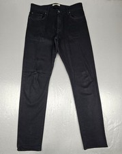Baldwin Jeans Mens 31x32 Henley Slim Straight Black Stretch Denim Made In USA
