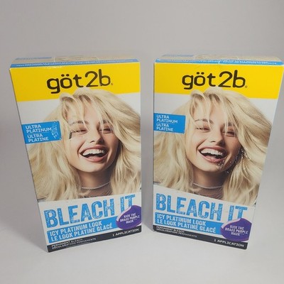 Lot Of 2 Schwarzkopf Got2b Bleach It Permanent Hair Color, 001A Ultra Platinum