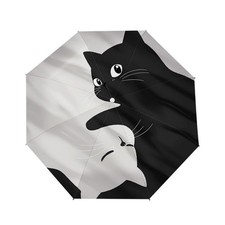 Compact Cat Umbrella - Automatic Folding, Dual-Use Rain and Sun Protection, B...