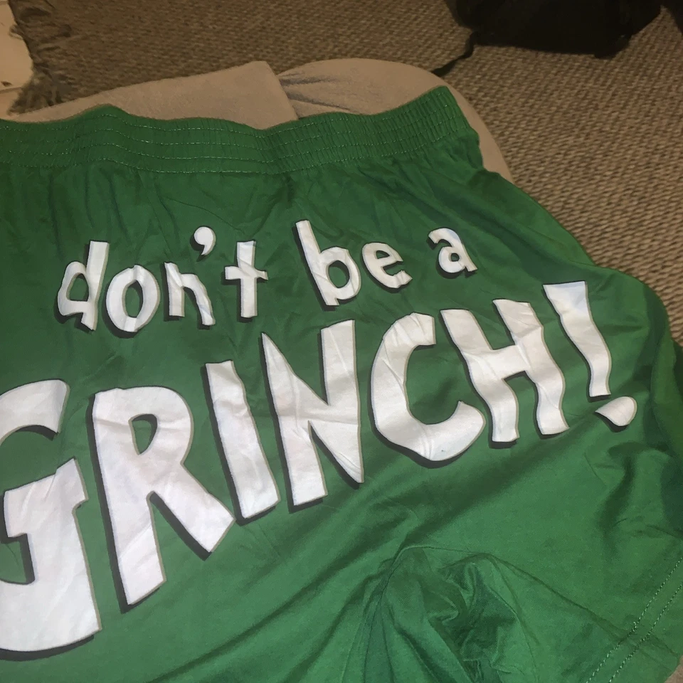 Roupa íntima masculina The Grinch Boxers L Dr Seuss Max shorts de dormir de Natal nova com etiquetas - Imagem 3 de 3