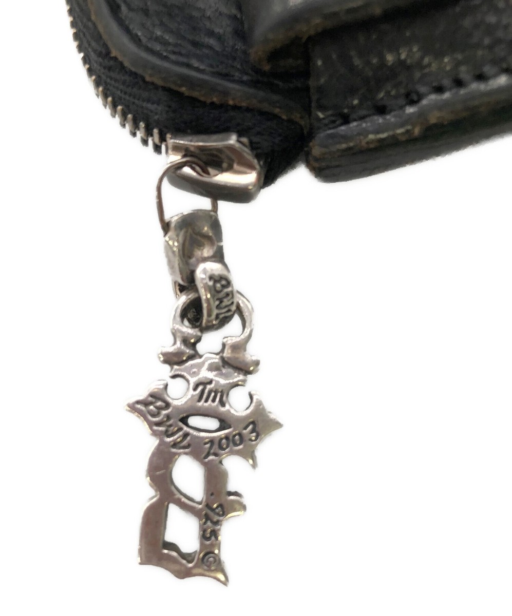 Bill Wall Leather Black Leather Silver 925 Zip-Closure