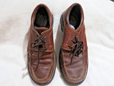 DR SCHOLL'S BROWN LEATHER BOAT / BOUCHER STYLE WARNER SHOES AIR GEL  UK 12