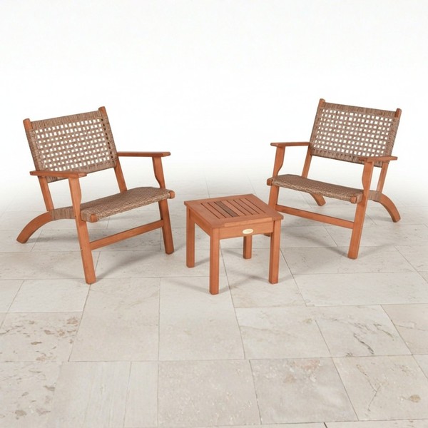 Garden Pleasure Sitzgruppe 3 Tlg. Sonora Gartengarnitur Lounge Balkonset Braun-image